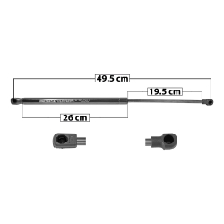 Amortiguador 5Ta Puerta Ns March 12-22  49.5 Cm 26 Cm 19.5 Cm Entrada Tipo 9 Entrada 2 Tipo 1 64.07 77.55 Sp-7611 Spart Derecho/Izquierdo