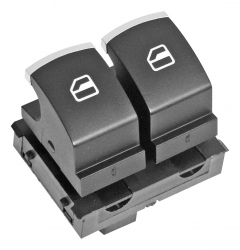 Control Electrico Vw Golf 2P 07-13  St Ibiza 09-17  De Elevador 4 Pins 2 Teclas Negro Filo Plata 12Vcc Manijauto