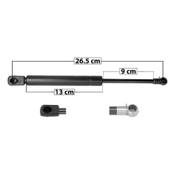 Amortiguador Cajuela Vw Jetta A3 93-98  26 Cm  13 Cm 9 Cm Entrada Tipo 5 Entrada 2 Tipo 9 148.37 161.82 9209 Spart Derecho/Izquierdo
