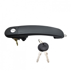 Manija Exterior Vw Pointer 4P/Pointer Pu 00-10  Con Hoyo Pata Corta Corrugada Negra Plastico Hushan