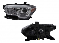 Faro Izq F/Cromado C/Lupa C/Filo Cromo Y Negro C/Mica Ambar Toyota Tacoma 2019 2022