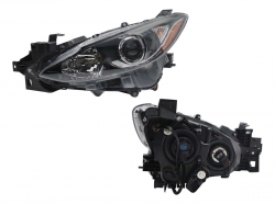 Faro Izq F/Negro C/Lupa C/Mica Ambar Halogeno (Sedan/H-Back) Mazda Mazda 3 2014 2016