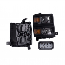 Faro Derecho Chevrolet Cheyenne Filo Negro 2014 2015 Depo