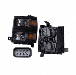 Faro Izquierdo Chevrolet Cheyenne Filo Negro 2014 2015 Depo