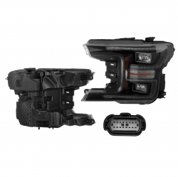 Faro Izquierdo Ford Lobo F/Negro C/Leds 2018 2019 2020 Depo