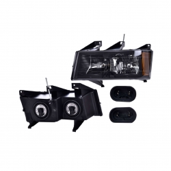 Par Faros Chevrolet Colorado Fondo Negro 2004 2005 Depo