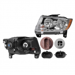 Par Faros Jeep Compass Fondo Cromado 2011 2012 2013 Depo