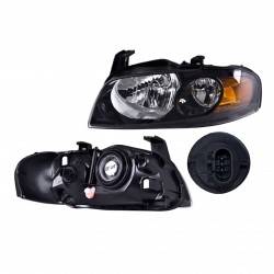 Par Faros Nissan Sentra Se-R Fondo Negro 2004 2005 Depo