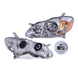 Par Faros Toyota Corolla Fondo Cromado 2005 2006 2007 Depo