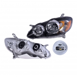 Par Faros Toyota Corolla Fondo Negro 2005 2006 2007 Depo