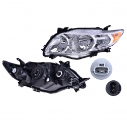 Par Faros Toyota Corolla Fondo Cromado 2009 2010 Depo