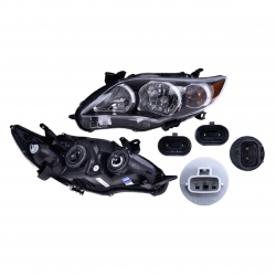 Par Faros Toyota Corolla Fondo Negro 2011 2012 2013 Depo