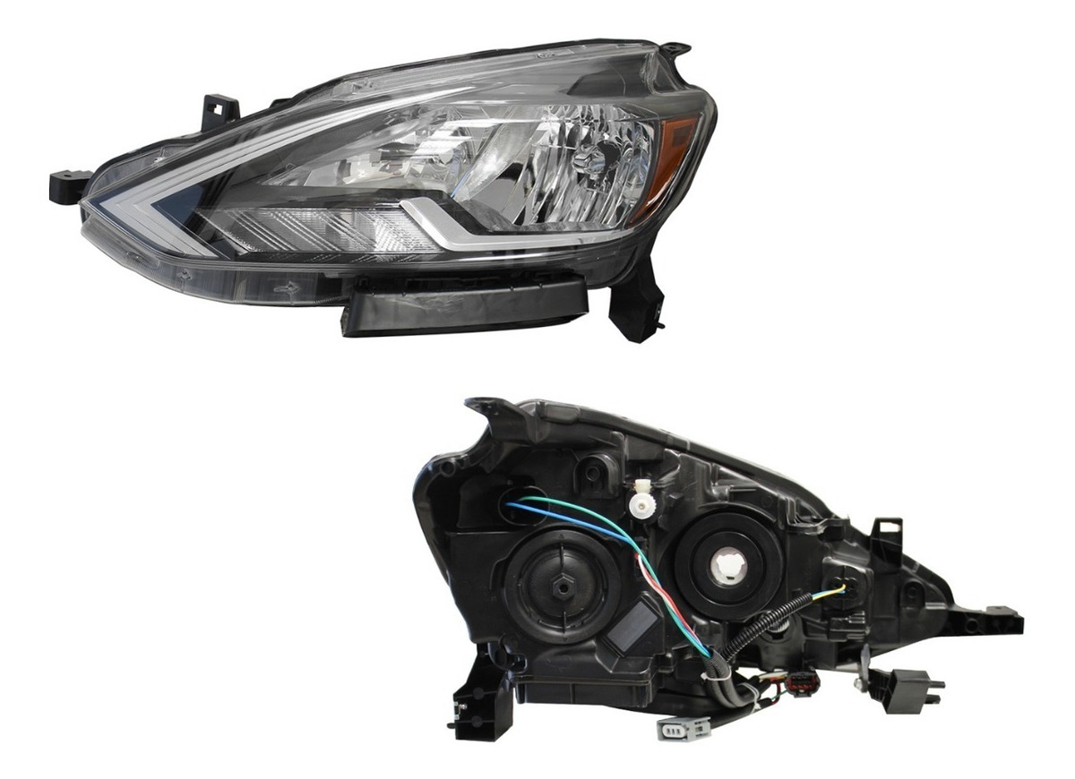 Faro Izq F/Cromado C/Mica Ambar Nissan Sentra B-17 2017 2020